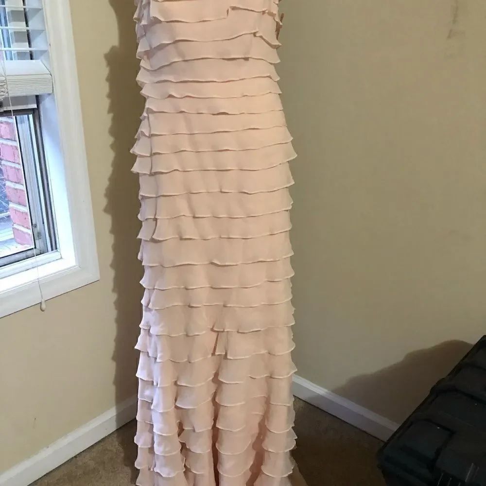 TASHIDA Collection pink ruffle gown - Picture 2 of 10